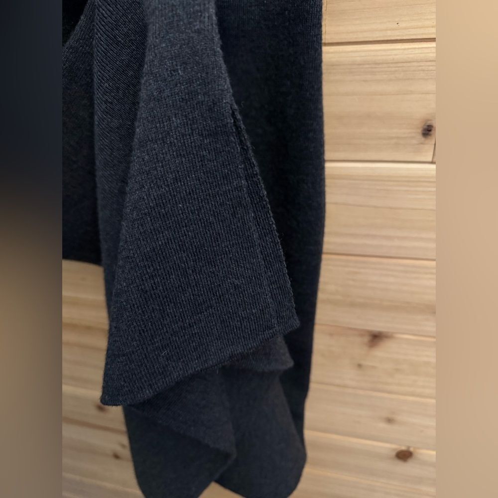 Vintage Talbots Size Medium Petite Charcoal Gray Wool Maxi Dress - Picture 7 of 11